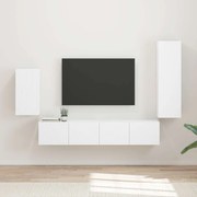 vidaXL Conjunto de móvel de TV 4 pcs Branco Madeira processada