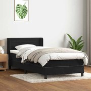 vidaXL Cama box spring com colchão 90x210 cm veludo preto