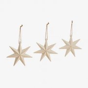Pack De 3 Enfeites De Natal Em Mdf Perg Crema & 15 X 15 Cm - Sklum