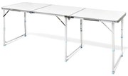 Mesa de Acampamento Dobrável e Ajustável em alumínio 180 x 60 cm