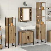 vidaXL Conjunto de Móveis para Casa de Banho de 4 Peças Carvalho Artesanal de Madeira Aglomerada