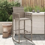 vidaXL Bancos de bar para jardim 2 pcs vime PE cinzento