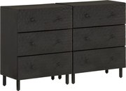 vidaXL Móveis de apoio 2 pcs 60x33x75cm madeira mangueira maciça preto