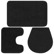 vidaXL Conjunto tapetes de casa de banho 3 pcs tecido antracite