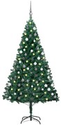 vidaXL Árvore Natal artificial pré-iluminada c/ bolas 120 cm PVC verde