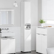 vidaXL Armário de Banheiro Manual Branco Brilhante 30,5 x 30 x 195 cm