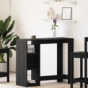 vidaXL Mesa de bar com prateleira Carvalho Preto 124 x 46 x 103.5 cm