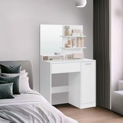 Toucador multifuncional  com espelho 40 x 80 x 132 cm Branco