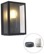 LED Candeeiro de parede exterior inteligente preto 25,5 cm com WiFi A60 IP44 - Rotterdam Moderno,Rústico