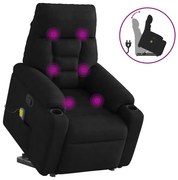 vidaXL Poltrona de massagens reclinável elevatória microfibra preto