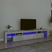 Móvel de TV com luzes LED 215x36,5x40 cm cinzento cimento