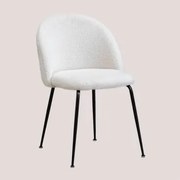 Cadeira De Jantar Em Borreguito Kana Design Branco & Negro - Sklum