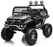 Jipe elétrico para crianças Mercedes-Benz Unimog bateria 12v, 4x4 2 Lugares pneus em borracha, assento em pele artificial Camuflado