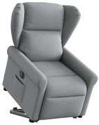 vidaXL Poltrona reclinável elevatória elétrica tecido cinzento-claro