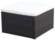 vidaXL Banco apoio de pés/otomano em vime 53x53x30 cm castanho