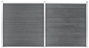 vidaXL Painel de vedação para jardim 353x186 cm WPC cinzento