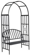 vidaXL Arco para rosas com banco jardim