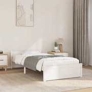vidaXL Estrutura de cama 100x200 cm madeira maciça branco