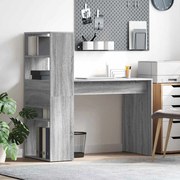 vidaXL Secretária com Armazenamento Cinzento Sonoma 113x54x120 cm Aglomerado