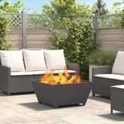 vidaXL Fire Pit Preto 80 x 80 x 40 cm Aço