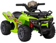 HOMCOM Quadriciclo Elétrico Infantil Bateria 6V 2km/h 70x42x45 cm Verde Veículo Aventura Segurança | Aosom Portugal