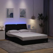 vidaXL Estrutura de cama com LED sem colchão 120x200 cm tecido preto