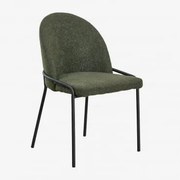 Cadeira De Jantar Estofada Grolet Bouclé Verde Exército - Sklum