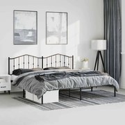 vidaXL Estrutura de cama com cabeceira 183x213 cm metal preto