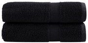 vidaXL Toalhas de banho premium SOLUND 2pcs 70x140 cm 600 gsm preto