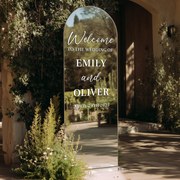 Autocolante personalizado para espelho S50 – Welcome to the wedding of...