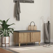 vidaXL Banco de Hall com almofada Carvalho Artesanal 80 x 38 x 46 cm