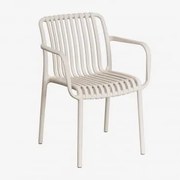 Pacote De 4 Cadeiras De Jardim Wendell Em Polipropileno Com Braços Tapioca Bege - Sklum