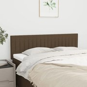 vidaXL Cabeceira de cama 2 pcs tecido 72x5x78/88 cm castanho-escuro