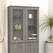 vidaXL Topo p/ armário alto HAMAR 85x35x100cm pinho maciço cinza-claro
