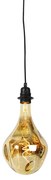 Candeeiro de suspensão preto regulável com LED espelho dourado regulável - Cava Luxe Moderno