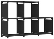 vidaXL Unidade de prateleiras 5 cubos 103x30x72,5 cm tecido preto