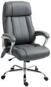 HOMCOM Cadeira de Escritório com Massagem Altura Ajustável Função de Aquecimento e Função de Inclinação 66x72x113-121 cm Cinzento Escuro | Aosom Portugal