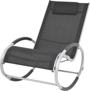 vidaXL Cadeira de baloiço para jardim textilene preto