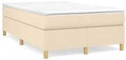 Cama boxspring com colchão 120x190 cm tecido cor creme