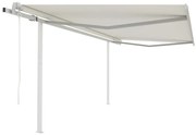 Toldo retrátil automático com postes 4,5x3,5 m cor creme