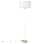 Candeeiro de chão regulável dourado com abajur branco 50 cm - Parte Design