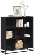 vidaXL Estante 97,5x33x107,5 cm derivados de madeira e metal preto