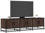 vidaXL Móvel p/ TV 150x35x41 cm deriv. madeira/metal carvalho castanho