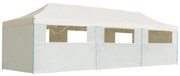 vidaXL Tenda para festas pop-up dobrável c/ 8 paredes 870x291x315 cm creme