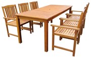 vidaXL 7 pcs conjunto de jantar de exterior madeira acácia maciça