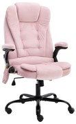vidaXL Cadeira de escritório c/ função de massagem veludo rosa