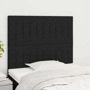 vidaXL Cabeceira de cama 2 pcs tecido 90x5x78/88 cm preto