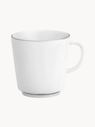 Canecas de porcelana artesanal com rebordo em platina pintado à mão Vitruv, 2 uni.