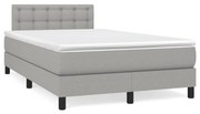 vidaXL Cama box spring c/ colchão e LED 120x190 cm tecido cinza-claro