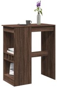 vidaXL Mesa de bar com prateleiras derivados madeira carvalho castanho